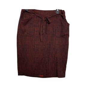 Orange and Black Cement Print Casual Skirt Large